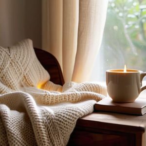 Cozy hygge home decor for comfort.