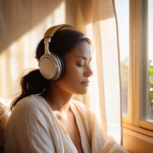 Person listening to classical music.